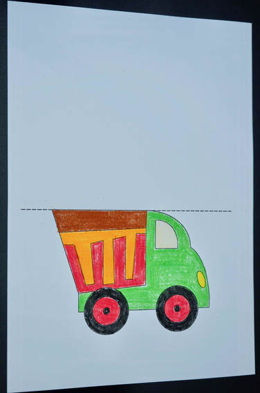 Dump Truck Card. Free printable templates for kids crafts. Print and colour your own Dump Truck Card.