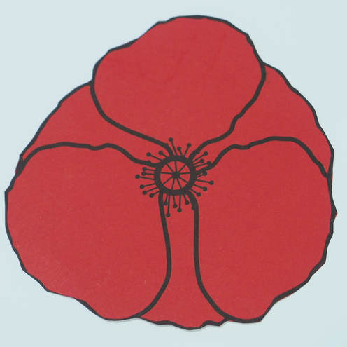 Free Remembrance Day poppies printable template craft 