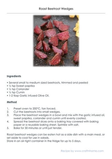 Roasted Beetroot Wedges, Gluten Free, No added sugar, Low Carb.