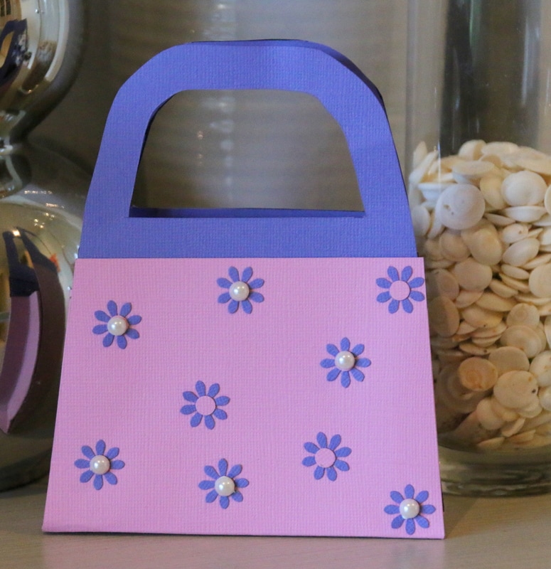 how to make a craft card handbag for party favours or gift bag