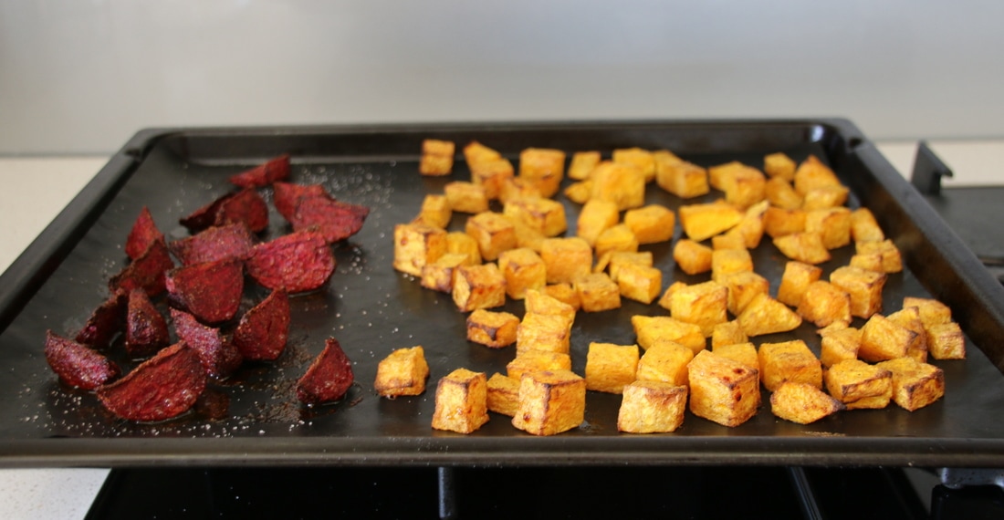 Roast Pumpkin Chunks for Salads. Recipe.