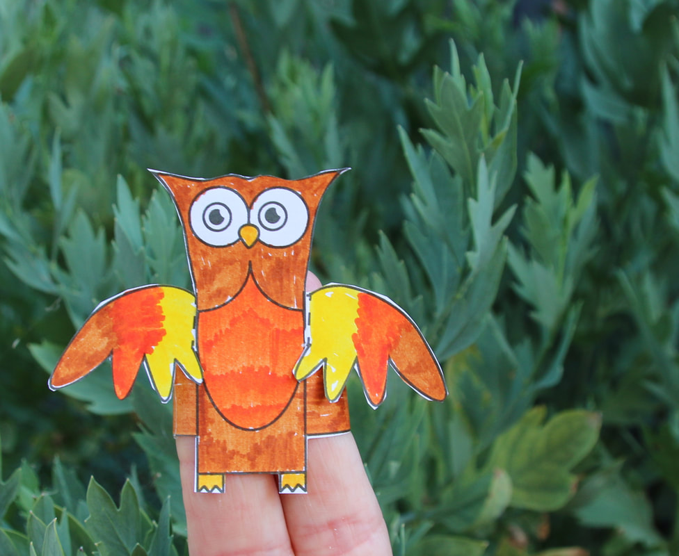 Owl Finger Puppet Craft for kids with free printable template and instructions.