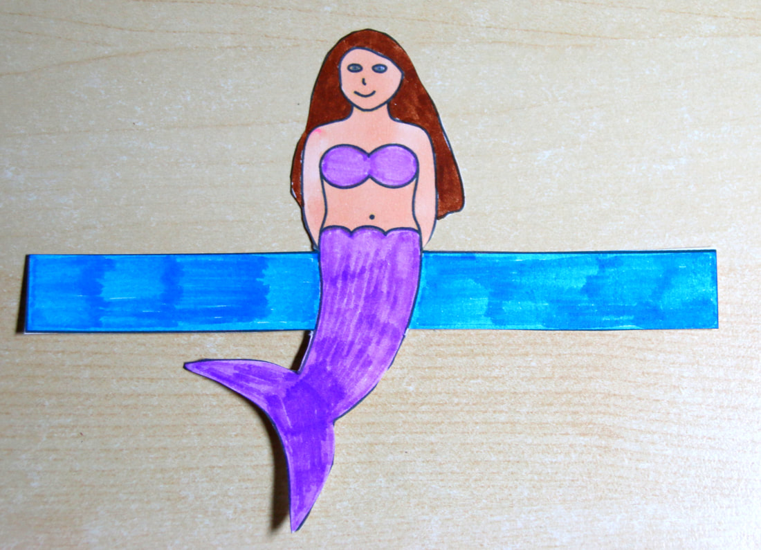 Free printable Mermaid Finger Puppet craft for kids. 