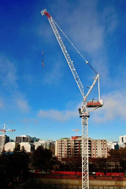 Industrial construction crane, building site, Canberra, Australia