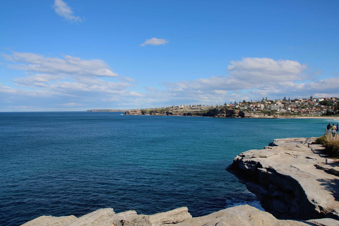 View along the Bondi to Bronte coastal walk. Sydney, Australia.