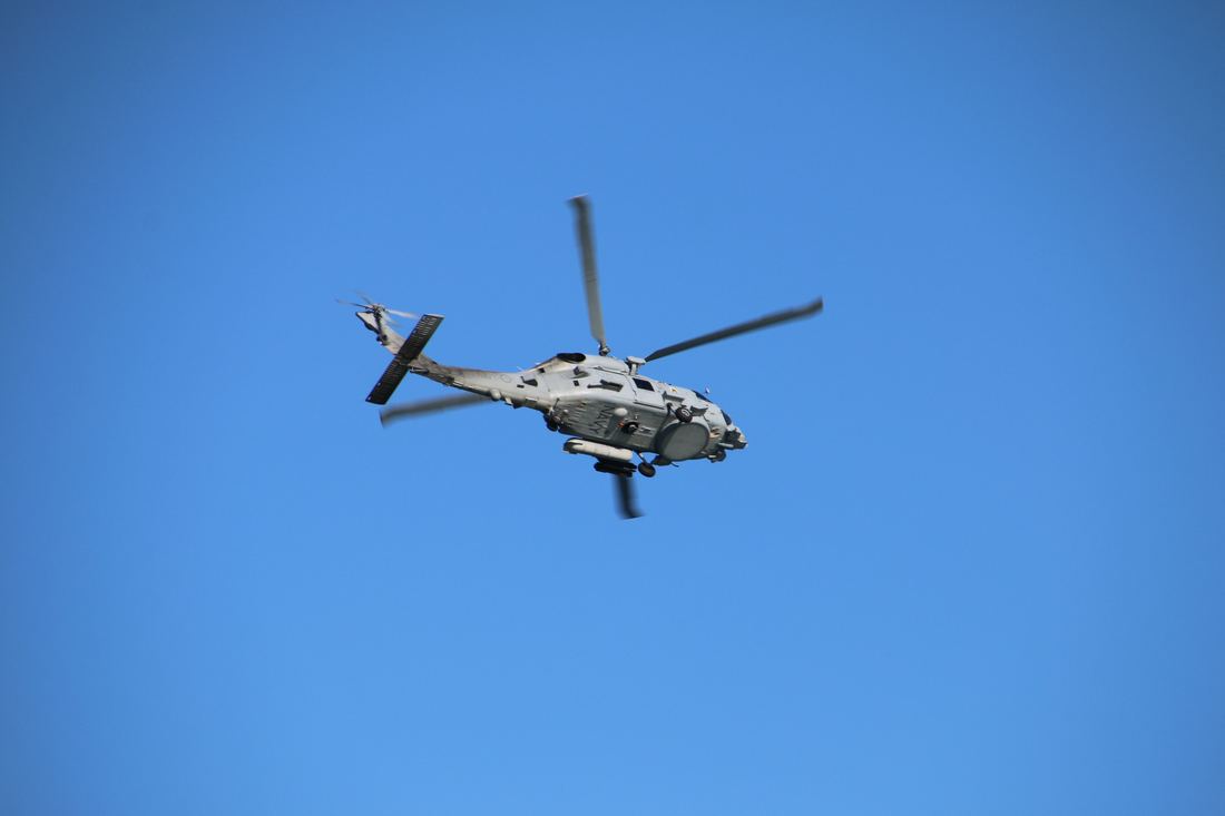 Navy Helicopter. Above Bondi Beach, Australia 