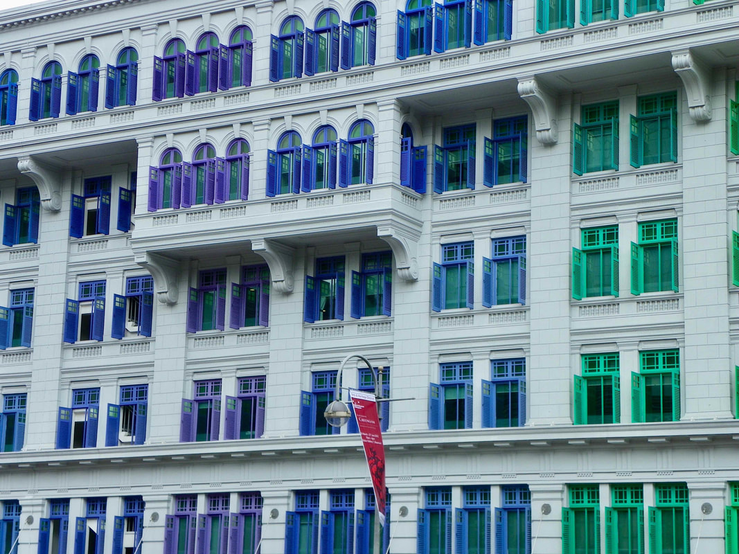 The colourful MICA building, Singapore