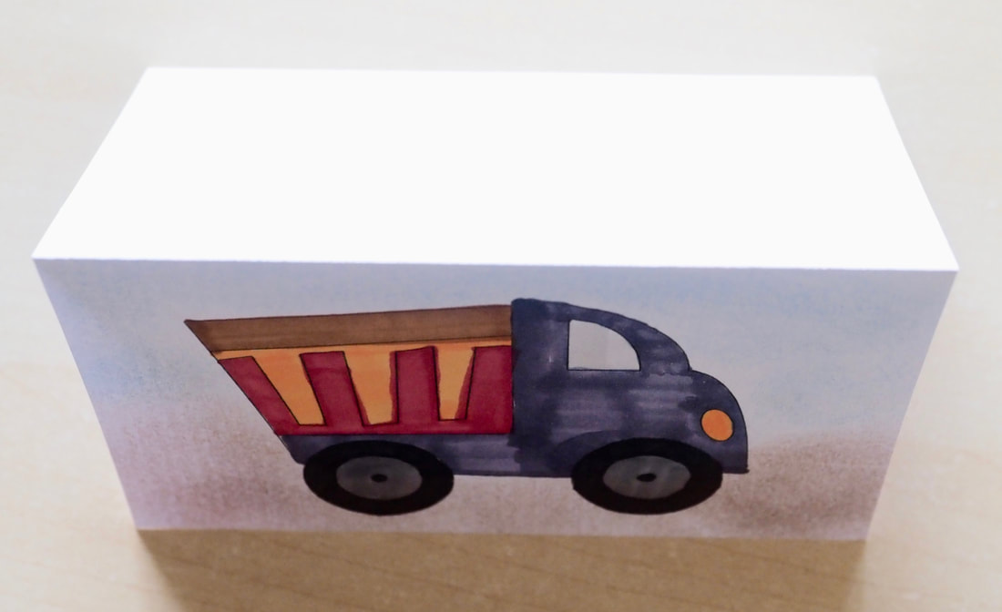 Dump Truck Card. Free printable template to make your own cards, for kids and adults.