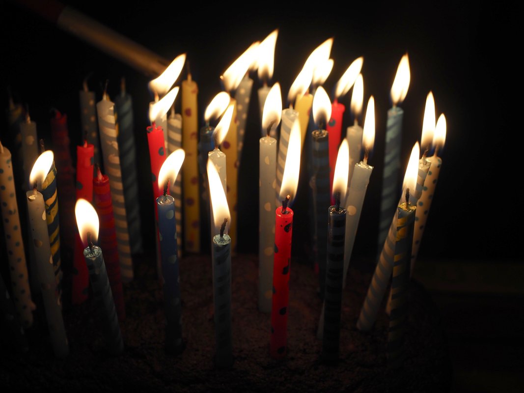 Birthday Candles. Celebration cake. 