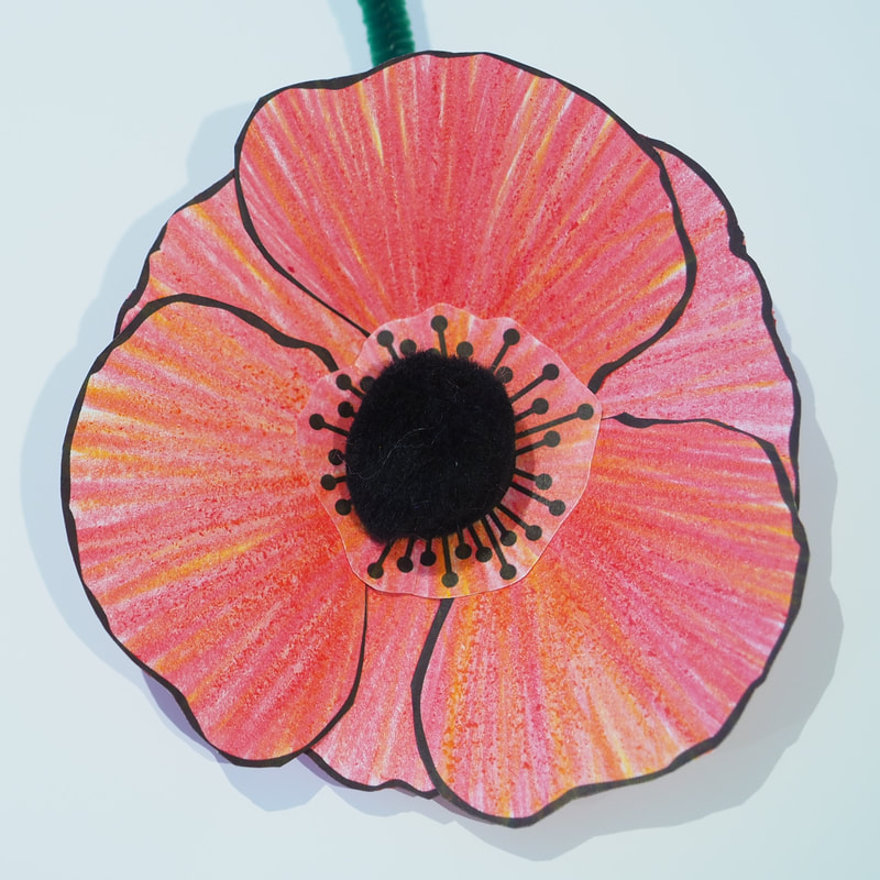 Free kids craft for Remembrance Day poppy with free printable  template and instructions