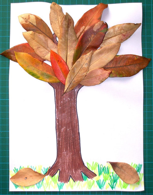 Free craft for kids autumn tree glue activity
