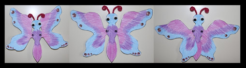 Kids craft butterfly with moving wings  with free printable  template